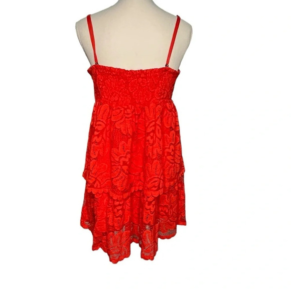 Maeve Red Lace Tiered Mini Dress with Convertible Straps Size X-Large - Picture 8 of 15